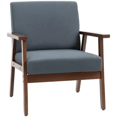 Modern Accent Chairs with Cushioned Seat, Upholstered Linen-Feel, View more