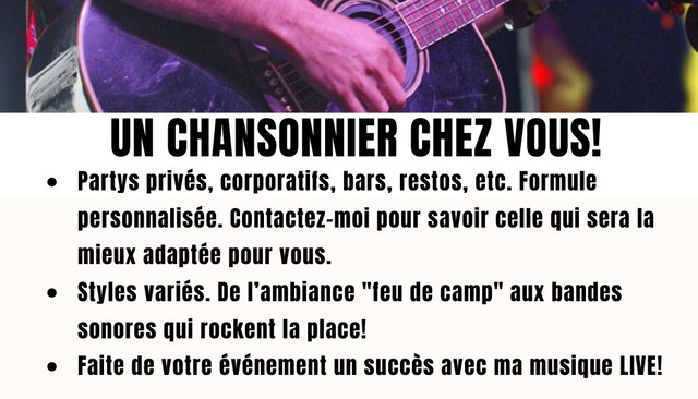 Chansonnier- Concerts acoustiques dans Divertissement  à Ville de Québec - Image 4