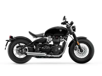 Argyll Motorsports 2026 Triumph Bonneville Bobber Jet black Pure Bonneville attitude Features may in...