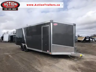 8.5' X 24' IDEAL CARGO GALVANIZED ENCLOSED CARGO/ AUTO HAULER WITH REAR RAMP DOOR! Built to tackle t...