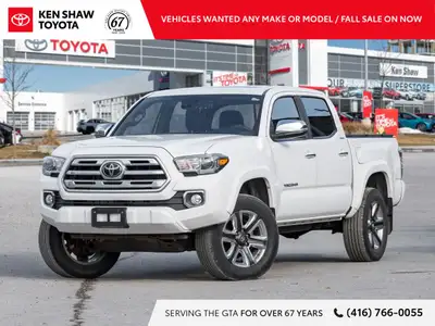 Super White 2019 Toyota Tacoma Limited V6 AWD! Navigation / Leather / Sunroof / Push Button Start /...