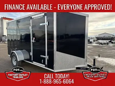 NEW Factory Outlet 6x12ft Enclosed Cargo Trailer - Rear Ramp Door w/ Spring Assist - Wedge Front - 3...