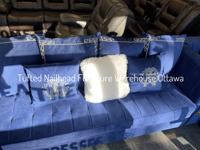 Highend Living Room 3Pc Set Royal Blue & Gold  Starting at $949 in Multi-item in Ottawa - Image 4