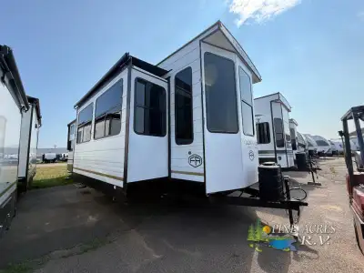 Forest River Wildwood Grand Lodge destination trailer 42FLDL highlights: Dual Entry Front Living Roo...
