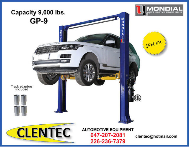 2 POST HOIST / 2 POST CAR LIFT 9000lb. - $3,200 - CLENTEC in Other in St. Catharines