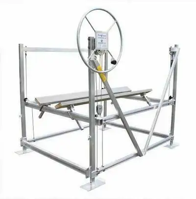 Convert your manual boat lift to a power lift with our universal direct drive motor by Bertrand dock...