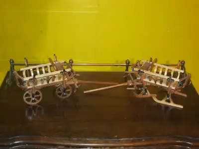 HAND CRAFT. HORSE DRAWN CARRIAGE AND SLEIGH. PERFECTLY DETAILED PIECES BY THE ARTIST.