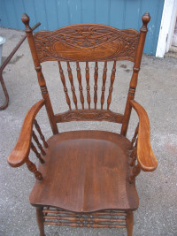Nice Antique Press Back Arm Chair