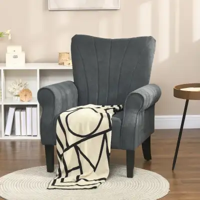 BNIB PRICE IS FIRM - HOMCOM Fabric Armchair, Modern Accent Chair, View more