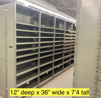 Used metal shelving 7’4 tall x 12” deep x 36” wide