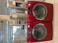 3132- Laveuse Sécheuse Samsung rouge front load red washer dryer