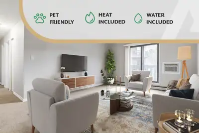 Amenities: Gym and Community Room • City Views • Heat & Water Included Suite & Building: Spacious on...