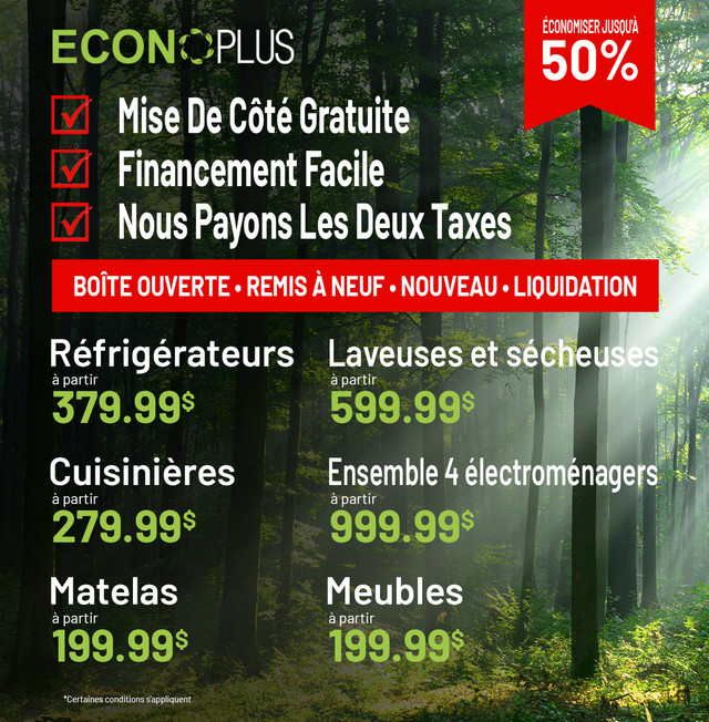 Econoplus Grand Choix de Réfrigérateur Inox taxe inclus dans Réfrigérateurs  à Laval/Rive Nord - Image 4