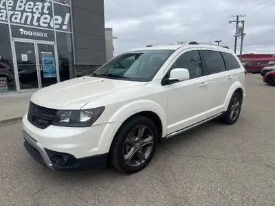 Recent Arrival! 2015 Dodge Journey Crossroad Pearl White Tri-Coat AWD, 2nd Row 40/60 Tilt 'N Slide S...