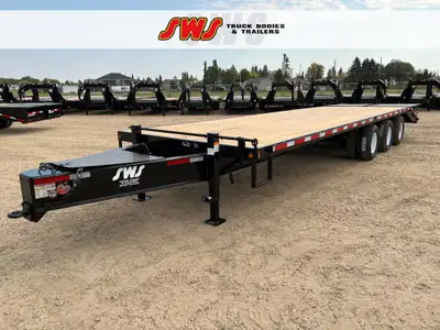 NEW 2026 SWS 8.5 x 32' Pintle Trailer Tri Dual Axles 3x10,000 lb Axles w/ Electric Brakes on all Axl...