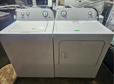 Amana 27" White Topload Washer & Electric Dryer Set CAN DELIVER, View more