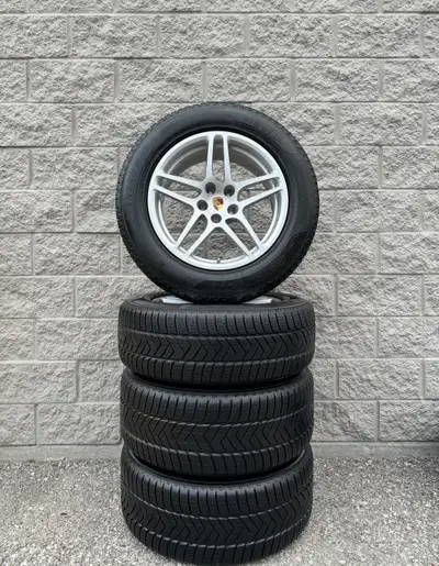 Pirelli Scorpion 'N0 Rated' winter staggered 2x(235 60 18) & 2x(255 55 18) tires and original Porsch...