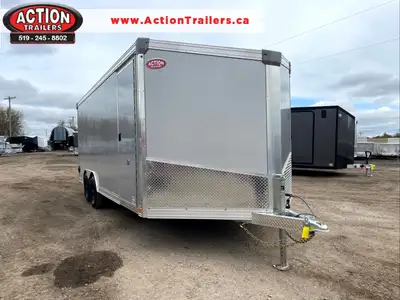 8.5' X 18' IDEAL CARGO GALVANIZED ENCLOSED CARGO/ AUTO HAULER WITH REAR RAMP DOOR! Built to tackle t...