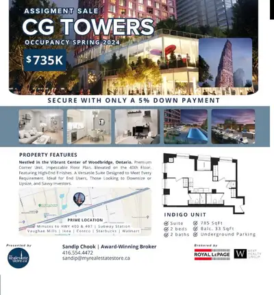 Experience Elevated Living at CG Towers! Assignment Sale - Own Now, Move in Fall 2024! Luxury Corner...