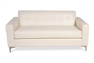 Modern Apartment Size White Leather Couch for only $449, View more