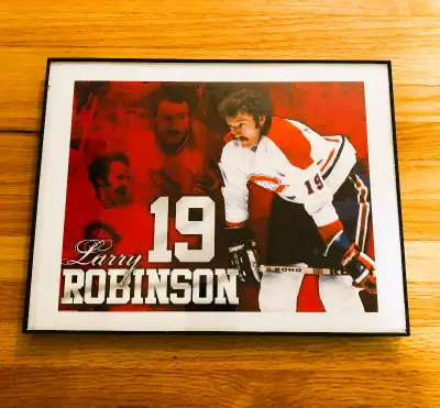 PHOTO 1: (approx. 13” x 10”) ~Larry Robinson #19 Montreal Canadiens Glass Framed Collectors Portrait...