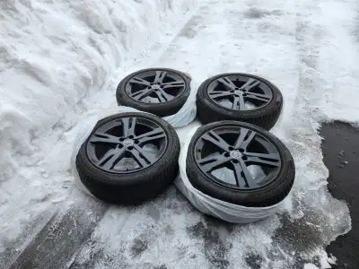 Audi Pirelli Winter SottoZero Tire Package – 245/45 R19 – OEM Black Audi Rims – 80% Tread – Ready fo...