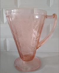 Antique Pink Floral Passion Flower Pitcher Depression Glass Jug City of Toronto Toronto (GTA) Preview