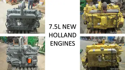 Reconditioned 7.5L New Holland engine from an 8670 Ford tractor. Bottom end bearings and seals redon...