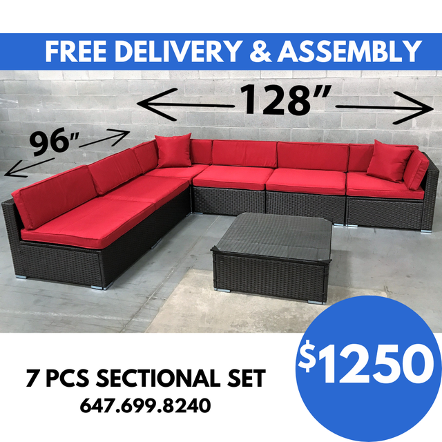 Patio Furniture Sectional Outdoor Conversation Wicker 7pcs Set in Patio & Garden Furniture in Mississauga / Peel Region - Image 5