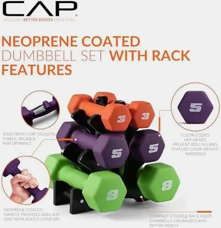 CAP Neoprene Dumbbells - Colour-Coded, Soft Grip in Exercise Equipment in Ottawa - Image 3