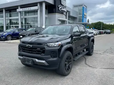 The 2023 Chevrolet Colorado 4WD Trail Boss in an elegant black finish combines power and versatility...