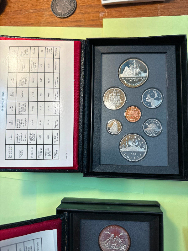 1987 88 89 90 Canada seven coin Proof set Silver Dollar COA mint in Arts & Collectibles in Hamilton - Image 2