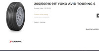 205/60R16 91T YOKO AVID TOURING S- 110131815.YOKO