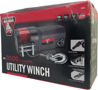 For Full Product Details Click the VIEW ON WEBSITE Link BULLDOG 3500 LB ELECTRIC UTILITY WINCH INCLU...