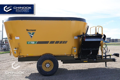 The Vermeer VT750 is a 2023 twin-screw vertical mixer designed for efficient feed mixing and deliver...