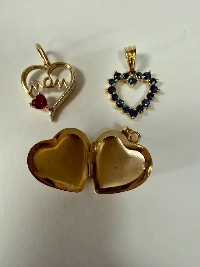 10K & 14K Gold Heart Pendants~Priced Individually in Jewellery & Watches in Hamilton - Image 3