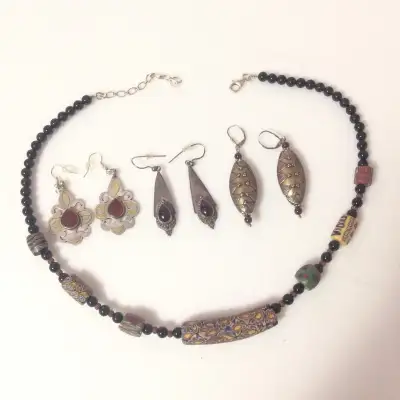 Handmade, Ethnic, or Tribal-Style Costume Jewelry Set., View more