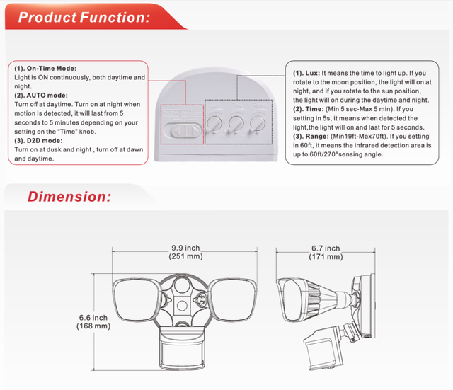 Motion Security Light -3CCT Adjustable65689556394369122