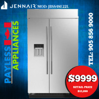 Jenn-Air JBSS48E22L 48" Side by Side Built In Refrigerator 29.40