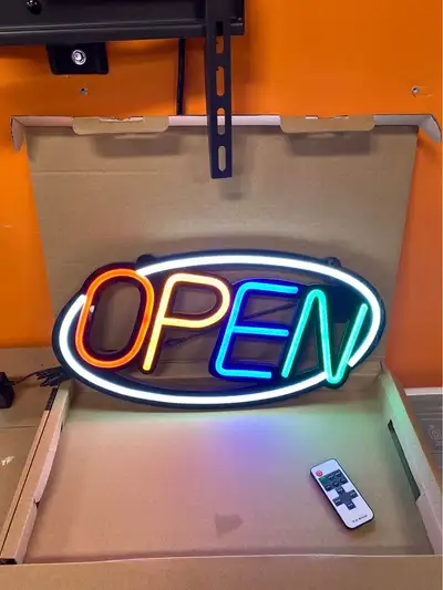Decorate the Facade of Your Shop & Attract More Customers - 80x40cm jumbo bright LED neon open sign...
