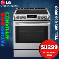 LG LSE4611ST 30" Slide In Electric Range With Convection & 6.3 c
