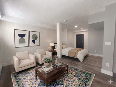 Available now! Welcome to this bright and modern bachelor apartmentlocated in the heart of Downtown...