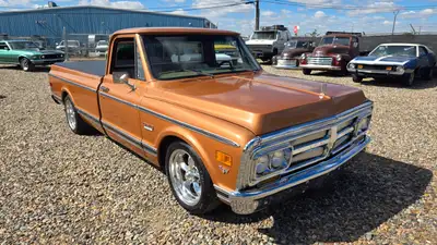 1972 GMC C-10 Sierra Regular Cab, Long Box. Just the right amount of lowering and a fantastic Copper...