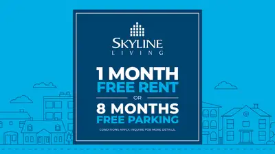 Building Description Promotions 1 Month FREE Rent OR 8 Months of FREE Parking* *On a 1-bedroom unit,...