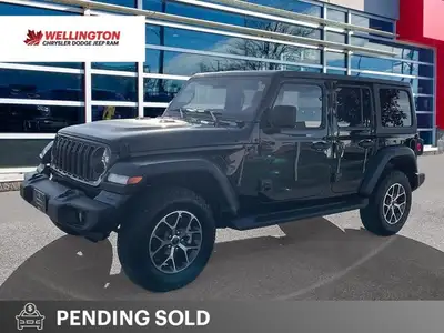 Beautiful Black 2024 Jeep Wrangler Sport S 4x4, 8-Speed Automatic, 2.0L 4 Cylinder Turbo, Park View...