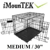 MounTEK Folding Metal Pet Dog Puppy Cat Cage Crate Kennel W/Tray