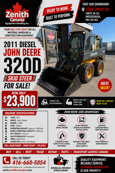 Stock #: S1100- $23,900 (Lease to own program available) Type #: Skid Steer / Loader Year: 2011 Make...