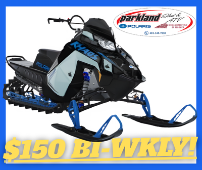 PAYMENTS LOW AS $150 BIWKLY! 2026 POLARIS 850 RMK KHAOS 155 2.75 - HEMLOCK BLUE-BLACK, VELOCITY SHOC...
