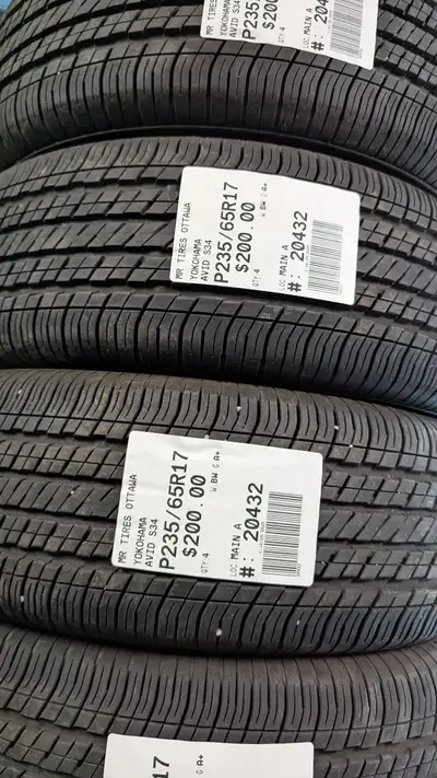 SET OF 4X YOKOHAMA AVID S34 TAG # 20432 Size: 235/65/17 235/65/17 Excellent condition Pressure teste...