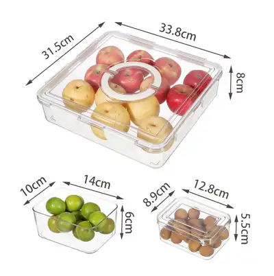 NEW 13 PCS FRUIT PLATTER SNACK CONTAINERS & LID S1262 SALE $35.95 13pcs Divided Serving Tray with Li...
